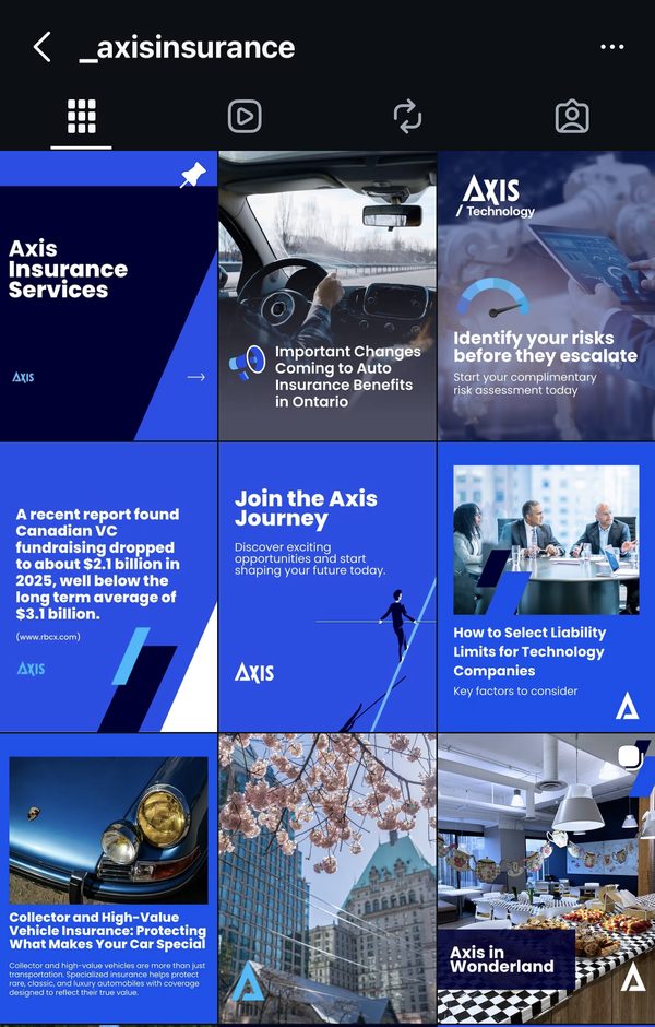 Axis Insurance Instagram feed