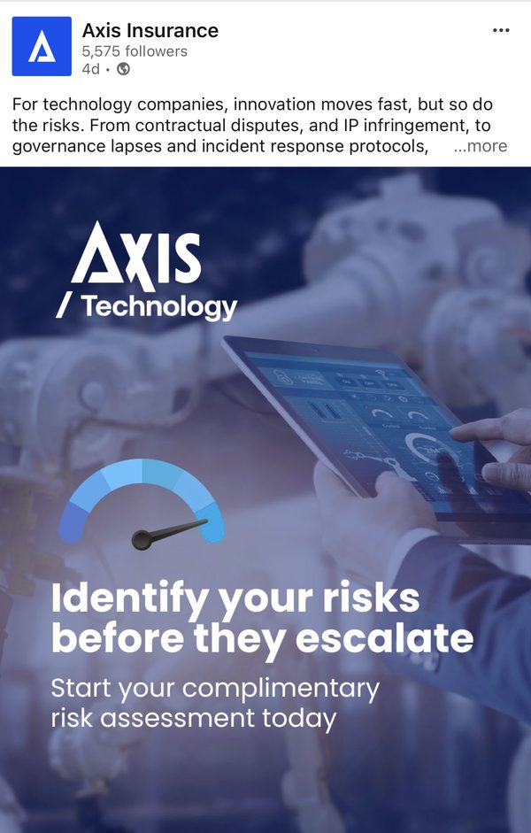 Axis Insurance Instagram sample post